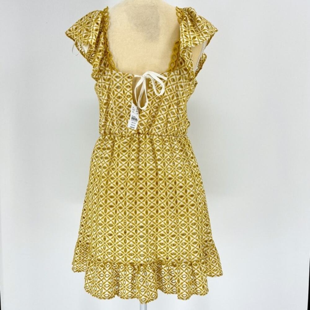 New TOPSHOP Women's Dress Size 8 Broderie Eyelet Mini Ruffle Sleeveless Summer - Picture 3 of 9